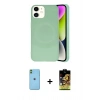 MARSİLYAN™- iPhone 11 Kılıf Ufuk Serisi - Siyah Buffer Cam Ekran Koruyucu + Neon Fosforlu Kamera Lens - YL