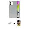 MARSİLYAN™- iPhone 11 Kılıf Ufuk Serisi - Siyah Buffer Cam Ekran Koruyucu + Renkli Kamera Lens Koruma Cam - PE