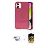 MARSİLYAN™- iPhone 11 Kılıf Ufuk Serisi - Siyah Buffer Cam Ekran Koruyucu + Pers Alüminyum Kamera Lens - GI