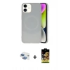 MARSİLYAN™- iPhone 11 Kılıf Ufuk Serisi - Siyah Buffer Cam Ekran Koruyucu + Pers Alüminyum Kamera Lens - GI