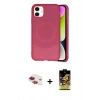 MARSİLYAN™- iPhone 11 Kılıf Ufuk Serisi - Siyah Buffer Cam Ekran Koruyucu + Pers Alüminyum Kamera Lens - KI