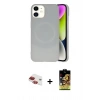 MARSİLYAN™- iPhone 11 Kılıf Ufuk Serisi - Siyah Buffer Cam Ekran Koruyucu + Pers Alüminyum Kamera Lens - KI