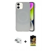 MARSİLYAN™- iPhone 11 Kılıf Ufuk Serisi - Siyah Buffer Cam Ekran Koruyucu + Pers Alüminyum Kamera Lens - YL