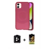 MARSİLYAN™- iPhone 11 Kılıf Ufuk Serisi - Siyah Buffer Cam Ekran Koruyucu + PVD Metal Kamera Lens - TU