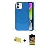 MARSİLYAN™- iPhone 11 Kılıf Ufuk Serisi - Siyah Buffer Cam Ekran Koruyucu + Rainbow Kamera Lens Koruma Cam - KI