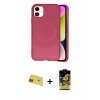 MARSİLYAN™- iPhone 11 Kılıf Ufuk Serisi - Siyah Buffer Cam Ekran Koruyucu + Rainbow Kamera Lens Koruma Cam - KI