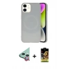 MARSİLYAN™- iPhone 11 Kılıf Ufuk Serisi - Siyah Buffer Cam Ekran Koruyucu + Raze Metal Kamera Lens - KI