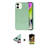 MARSİLYAN™- iPhone 11 Kılıf Ufuk Serisi - Siyah Buffer Cam Ekran Koruyucu + Raze Metal Kamera Lens - KI