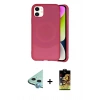 MARSİLYAN™- iPhone 11 Kılıf Ufuk Serisi - Siyah Buffer Cam Ekran Koruyucu + Raze Metal Kamera Lens - MI