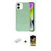 MARSİLYAN™- iPhone 11 Kılıf Ufuk Serisi - Siyah Buffer Cam Ekran Koruyucu + Renkli Kamera Lens Koruma Cam - SI