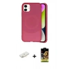 MARSİLYAN™- iPhone 11 Kılıf Ufuk Serisi - Siyah Buffer Cam Ekran Koruyucu + Renkli Kamera Lens Koruma Cam - SI