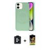MARSİLYAN™- iPhone 11 Kılıf Ufuk Serisi - Siyah Buffer Cam Ekran Koruyucu + PVD Metal Kamera Lens - SH
