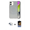 MARSİLYAN™- iPhone 11 Kılıf Ufuk Serisi - Siyah Buffer Hayalet Cam Ekran Koruyucu + Pers Alüminyum Kamera Lens - LT