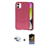 MARSİLYAN™- iPhone 11 Kılıf Ufuk Serisi - Siyah Buffer Hayalet Cam Ekran Koruyucu + Pers Alüminyum Kamera Lens - LT