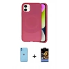 MARSİLYAN™- iPhone 11 Kılıf Ufuk Serisi - Siyah Buffer Hayalet Cam Ekran Koruyucu + Neon Fosforlu Kamera Lens - MI