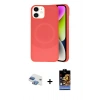 MARSİLYAN™- iPhone 11 Kılıf Ufuk Serisi - Siyah Buffer Hayalet Cam Ekran Koruyucu + Pers Alüminyum Kamera Lens - GI