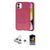 MARSİLYAN™- iPhone 11 Kılıf Ufuk Serisi - Siyah Buffer Hayalet Cam Ekran Koruyucu + Raze Metal Kamera Lens - GS