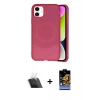MARSİLYAN™- iPhone 11 Kılıf Ufuk Serisi - Siyah Buffer Hayalet Cam Ekran Koruyucu + Kamera Lens Koruma Cam - SF