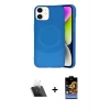 MARSİLYAN™- iPhone 11 Kılıf Ufuk Serisi - Siyah Buffer Hayalet Cam Ekran Koruyucu + Kamera Lens Koruma Cam - SF