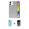 MARSİLYAN™- iPhone 11 Kılıf Ufuk Serisi - Siyah Buffer Hayalet Cam Ekran Koruyucu + Neon Fosforlu Kamera Lens - TU