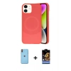 MARSİLYAN™- iPhone 11 Kılıf Ufuk Serisi - Siyah Buffer Hayalet Cam Ekran Koruyucu + Neon Fosforlu Kamera Lens - TU