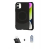 MARSİLYAN™- iPhone 11 Kılıf Ufuk Serisi - Siyah Joko Magic 5D Cam + Kamera Lens Koruma Cam - SF