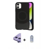 MARSİLYAN™- iPhone 11 Kılıf Ufuk Serisi - Siyah Joko Magic 5D Cam + Raze Metal Kamera Lens - MR