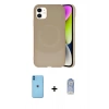 MARSİLYAN™- iPhone 11 Kılıf Ufuk Serisi - Siyah Joko Magic 5D Cam + Neon Fosforlu Kamera Lens - MI