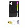 MARSİLYAN™- iPhone 11 Kılıf Ufuk Serisi - Siyah Joko Magic 5D Cam + Rainbow Kamera Lens Koruma Cam - KI