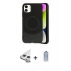 MARSİLYAN™- iPhone 11 Kılıf Ufuk Serisi - Siyah Joko Magic 5D Cam + Raze Metal Kamera Lens - GS