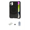 MARSİLYAN™- iPhone 11 Kılıf Ufuk Serisi - Siyah Joko Magic 5D Cam + Renkli Kamera Lens Koruma Cam - SI