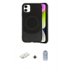 MARSİLYAN™- iPhone 11 Kılıf Ufuk Serisi - Siyah Joko Magic 5D Cam + Renkli Kamera Lens Koruma Cam - SI