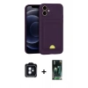 MARSİLYAN™- iPhone 11 Kılıf Vadi Çizgi Prime - Şeffaf 360 Full Body Arka Koruyucu + PVD Metal Kamera Lens - MI