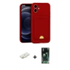 MARSİLYAN™- iPhone 11 Kılıf Vadi Çizgi Prime - Şeffaf 360 Full Body Arka Koruyucu + Renkli Kamera Lens Koruma Cam - SI