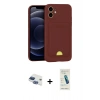 MARSİLYAN™- iPhone 11 Kılıf Vadi Çizgi Prime - Şeffaf Pasifik Cam Ekran Koruyucu + Pers Alüminyum Kamera Lens - LT