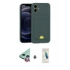 MARSİLYAN™- iPhone 11 Kılıf Vadi Çizgi Prime - Şeffaf Pasifik Cam Ekran Koruyucu + Raze Metal Kamera Lens - KI