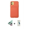 MARSİLYAN™- iPhone 11 Kılıf Vadi Çizgi Prime - Şeffaf Pasifik Cam Ekran Koruyucu + Raze Metal Kamera Lens - KI