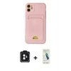 MARSİLYAN™- iPhone 11 Kılıf Vadi Çizgi Prime - Şeffaf Pasifik Cam Ekran Koruyucu + PVD Metal Kamera Lens - SH