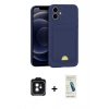 MARSİLYAN™- iPhone 11 Kılıf Vadi Çizgi Prime - Şeffaf Pasifik Cam Ekran Koruyucu + PVD Metal Kamera Lens - SH