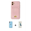 MARSİLYAN™- iPhone 11 Kılıf Vadi Çizgi Prime - Şeffaf Pasifik Cam Ekran Koruyucu + Neon Fosforlu Kamera Lens - TU