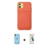 MARSİLYAN™- iPhone 11 Kılıf Vadi Çizgi Prime - Şeffaf Pasifik Cam Ekran Koruyucu + Neon Fosforlu Kamera Lens - TU