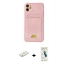 MARSİLYAN™- iPhone 11 Kılıf Vadi Çizgi Prime - Şeffaf Pasifik Cam Ekran Koruyucu + Renkli Kamera Lens Koruma Cam - TU