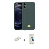 MARSİLYAN™- iPhone 11 Kılıf Vadi Çizgi Prime - Şeffaf Pasifik Cam Ekran Koruyucu + Renkli Kamera Lens Koruma Cam - TU