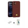 MARSİLYAN™- iPhone 11 Kılıf Vadi Çizgi Prime - Şeffaf Pasifik Cam Ekran Koruyucu + Renkli Kamera Lens Koruma Cam - TU