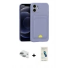 MARSİLYAN™- iPhone 11 Kılıf Vadi Çizgi Prime - Şeffaf Pasifik Cam Ekran Koruyucu + Yeşil Pers Alüminyum Kamera Lens