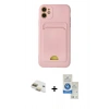 MARSİLYAN™- iPhone 11 Kılıf Vadi Çizgi Prime - Şeffaf Royal Nano Ekran Koruyucu + Pers Alüminyum Kamera Lens - GD