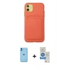 MARSİLYAN™- iPhone 11 Kılıf Vadi Çizgi Prime - Şeffaf Royal Nano Ekran Koruyucu + Neon Fosforlu Kamera Lens - MI