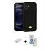 MARSİLYAN™- iPhone 11 Kılıf Vadi Çizgi Prime - Şeffaf Royal Nano Ekran Koruyucu + Renkli Kamera Lens Koruma Cam - SI
