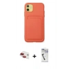 MARSİLYAN™- iPhone 11 Kılıf Vadi Çizgi Prime - Şeffaf Uv Polymer Nano Ekran Koruyucu + Kırmızı Pers Alüminyum Kamera Lens
