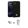 MARSİLYAN™- iPhone 11 Kılıf Vadi Çizgi Prime - Şeffaf Uv Polymer Nano Ekran Koruyucu + Kırmızı Pers Alüminyum Kamera Lens